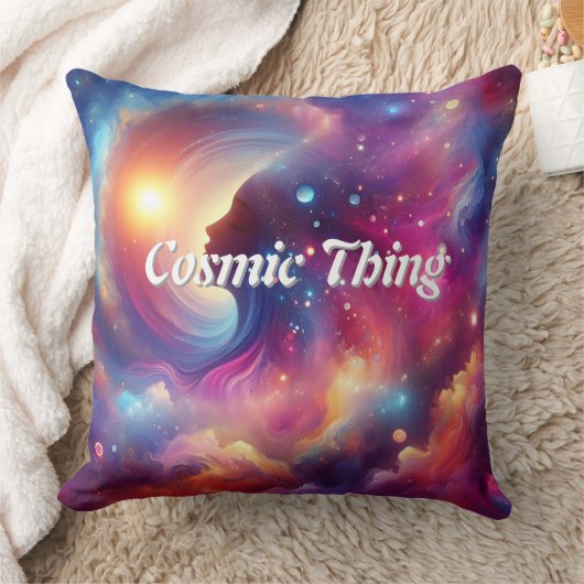 Metaphysical-themed throw pillow "Cosmic Thing".   クッション (ブランケット)
