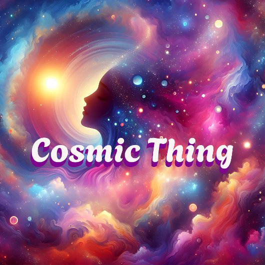 Metaphysical-themed throw pillow "Cosmic Thing".   クッション