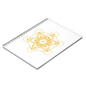 Metatronの立方体の金ゴールド ノートブック (左側)