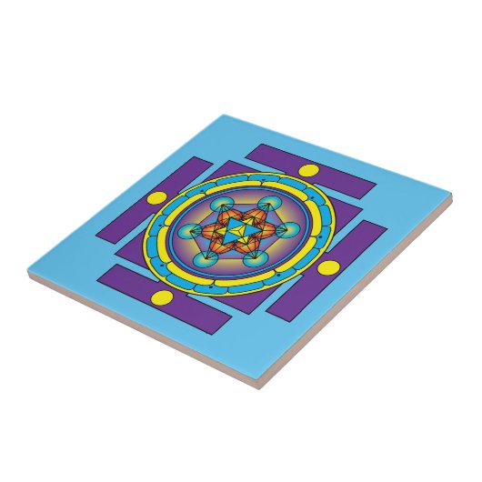 Metatronの立方体のMerkabaの曼荼羅 タイル (側面)