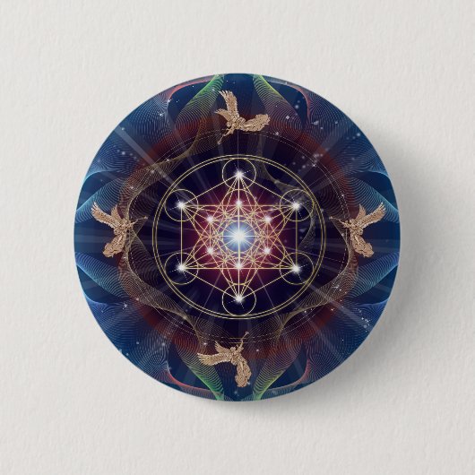 Metatronの立方体- Merkabah 缶バッジ (正面)