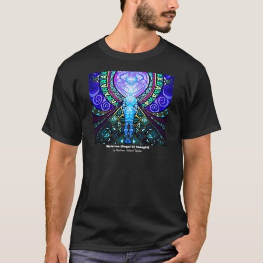 Metatron (思考の天使)の黒いTシャツ Tシャツ (正面)
