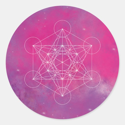 Metatron, chakra,zen,sacred geometric, angel ラウンドシール (正面)