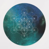 Metatron, chakra,zen,sacred geometric, angel, spir ラベル (デザイン2)