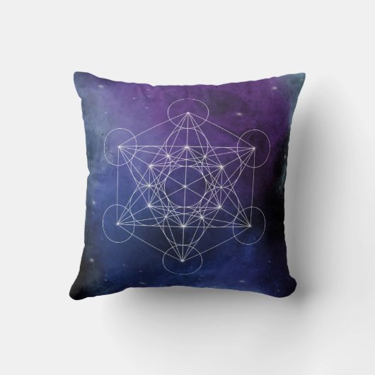 Metatron, chakra,zen,sacred geometric, geometry, クッション (裏面)