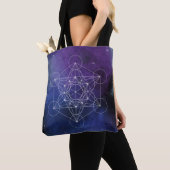 Metatron’s Cube Sacred Geometry トートバッグ (クローズアップ)
