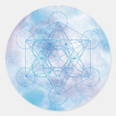 Metatron’s Cube Sacred Geometry ラウンドシール (正面)