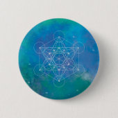 Metatron’s Cube Sacred Geometry 缶バッジ (正面)