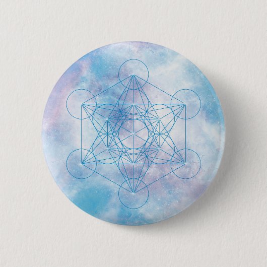 Metatron’s Cube Sacred Geometry 缶バッジ (正面)