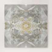 Metatron's Cube in lotus Sacred Geometry ジグソーパズル (横)