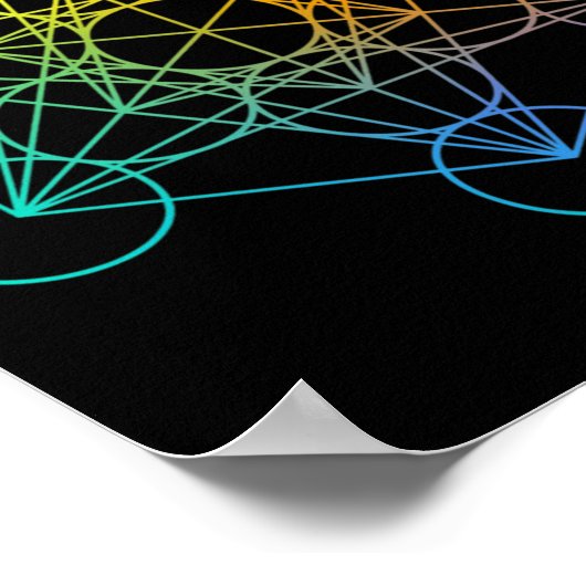 Metatrons Cube Sacred Geometry Funny Family Retro  ポスター (角)