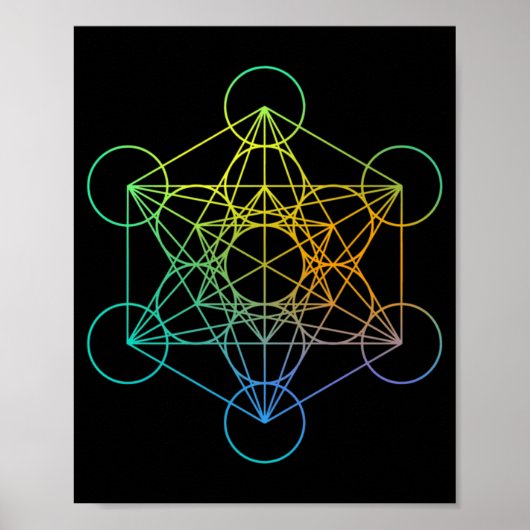 Metatrons Cube Sacred Geometry Funny Family Retro  ポスター (正面)