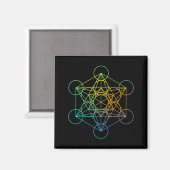 Metatrons Cube Sacred Geometry Funny Family Retro マグネット (正面/裏面)