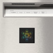 Metatrons Cube Sacred Geometry Funny Family Retro マグネット (インサイチュ (食洗機))