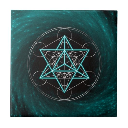 Metatrons Würfel -  Merkaba - Stern Tetraeder タイル (正面)