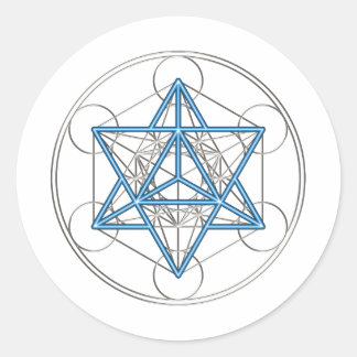 Metatrons Würfel -  Merkaba - Stern Tetraeder ラウンドシール