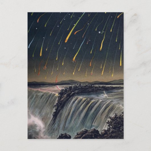 Meteor Storm over Niagara秋, c. 1833はがき ポストカード (正面)