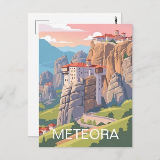 Meteora Greece Travel ポストカード (正面/裏面)