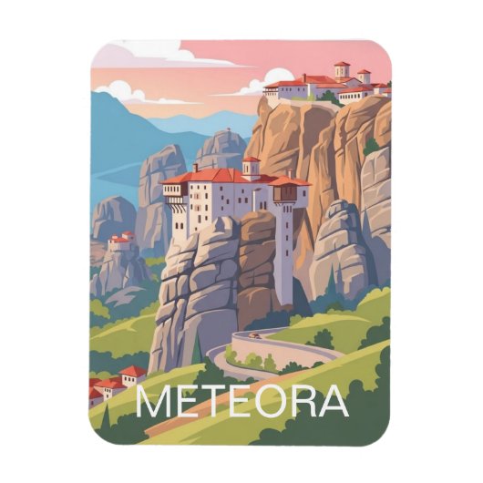 Meteora Greece Travel マグネット (縦)