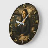 Meteorologist Funny Mona Lisa Weather Forecaster ラージ壁時計 (傾斜)