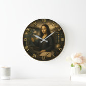 Meteorologist Funny Mona Lisa Weather Forecaster ラージ壁時計 (ホーム)