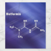 Metformin diabetes drug, Structural chemical formu ワインラベル (シングルラベル)