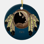 Metisのプライドの芸術のオーナメントの最初国家の記念品 セラミックオーナメント (正面)