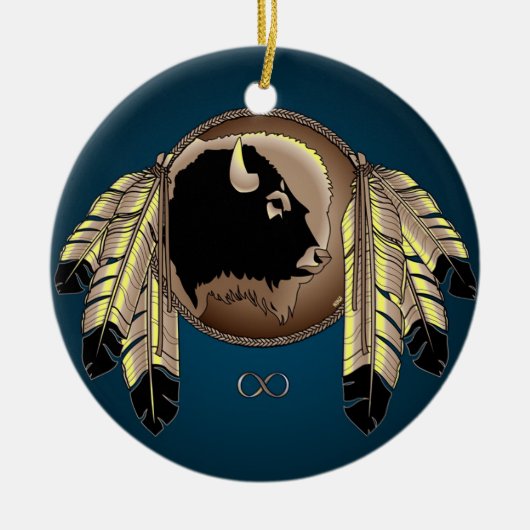 Metisのプライドの芸術のオーナメントの最初国家の記念品 セラミックオーナメント (正面)