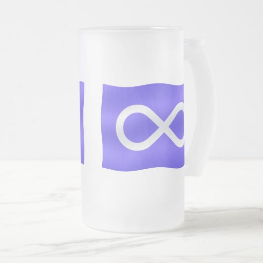 Metisの旗ビールガラスの最初国家の旗のマグ フロストグラスビールジョッキ (正面右)