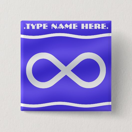 Metisの旗ボタンの天然芸術のMetisの旗ボタン 缶バッジ (正面)