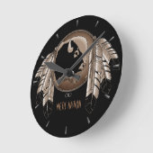 Metisの時計の最初国家の精神のバッファローの柱時計 ラウンド壁時計 (傾斜)