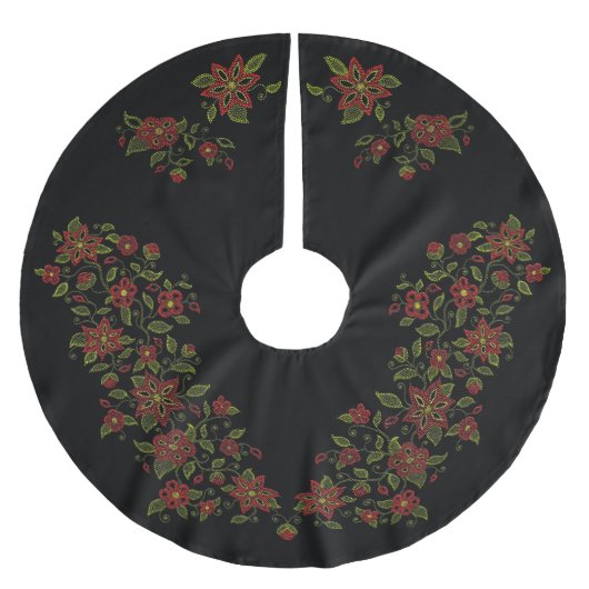 Metisの芸術のクリスマスツリーのスカートの原産に玉が付くこと ブラッシュドポリエステルツリースカート (正面)