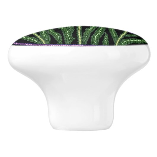 Metis Beadwork Floral Iris Native Art Ceramic Knob セラミックノブ (側面)