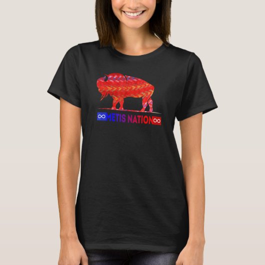 Metis Flag Metis Nation Buffalo Metis Sash  Tee Tシャツ (正面)