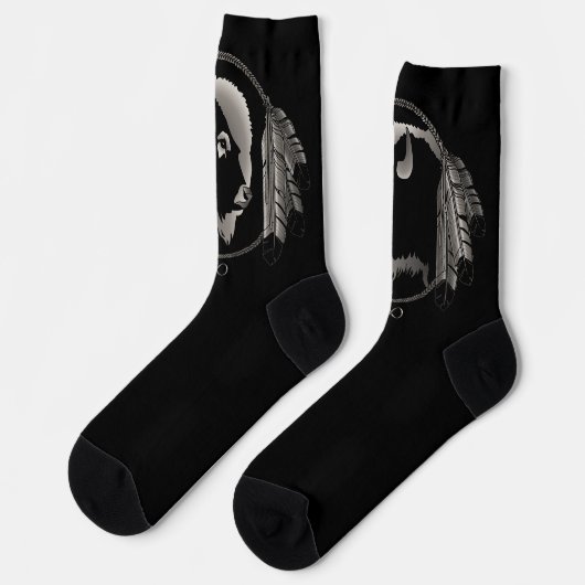 Metis Nations Socks Native Tribal Buffalo Socks  ソックス (左)