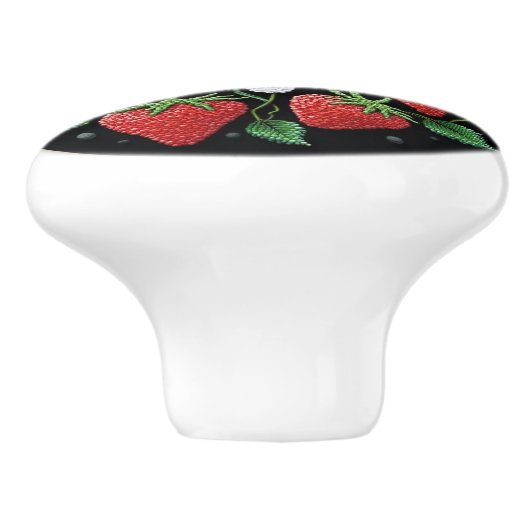 Metis Native Beadwork Strawberries Ceramic Knob セラミックノブ (側面)