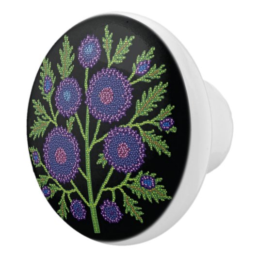Metis Native Beadwork Sweet William Ceramic Knob セラミックノブ (右)
