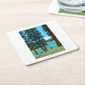 Metoliusの川の源流、オレゴン スクエアペーパーコースター (アングル)