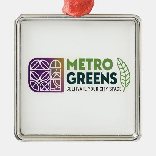 Metro Greens Urban Farming T-Shirt | City Gardener メタルオーナメント (正面)