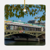 Metro on Bir-Hakeim bridge- Paris, France セラミックオーナメント (裏面)