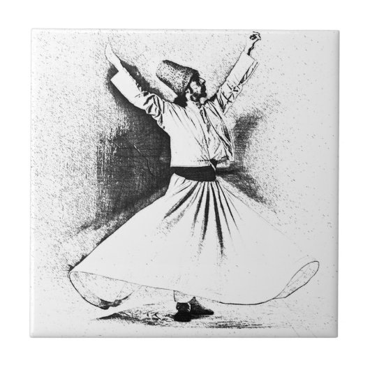 Mevlana Sufiのダーウィーシュの踊り タイル (正面)