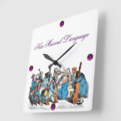 MEWミュージカル言語動物農楽団 スクエア壁時計 (傾斜)