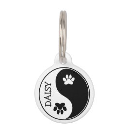Mew Paw Round Pet ID Tag Cute Personalized Name  ペット　ネームタグ
