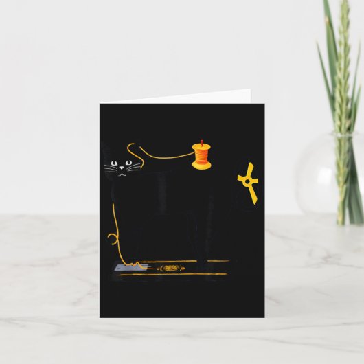 Mewing Machine Funny Quilting Craft Lover Quilter カード (正面)