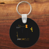 Mewing Machine Funny Quilting Craft Lover Quilter キーホルダー (正面)