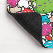 Mewshroomの子猫猫のきのこパターンマウスパッド マウスパッド (コーナー)