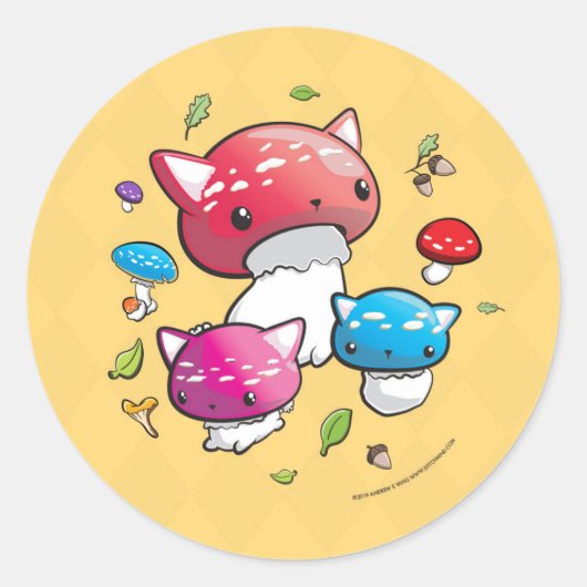 mewshroomシール ラウンドシール (正面)