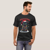Mewy Rizzmas Funny Santa Cat Mewing Joke Rizz Xmas Tシャツ (正面フル)