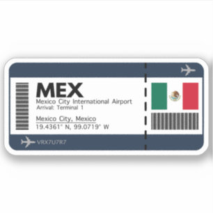 MEXメキシコシティボーディングパス – 空港チケット シール