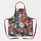 Mexican American Flags エプロン (正面)